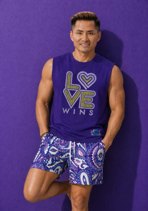 CLASSIC LOVE WINS - Neon Yellow Bling It On Tee