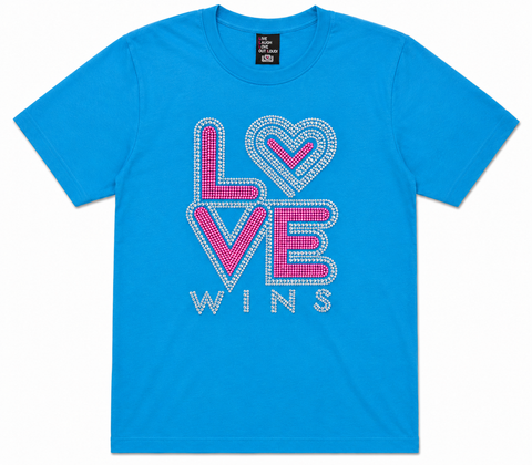 CLASSIC LOVE WINS - Neon Pink Bling It On Tee